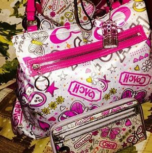 Coach Poppy Handbag and Matching Wallet